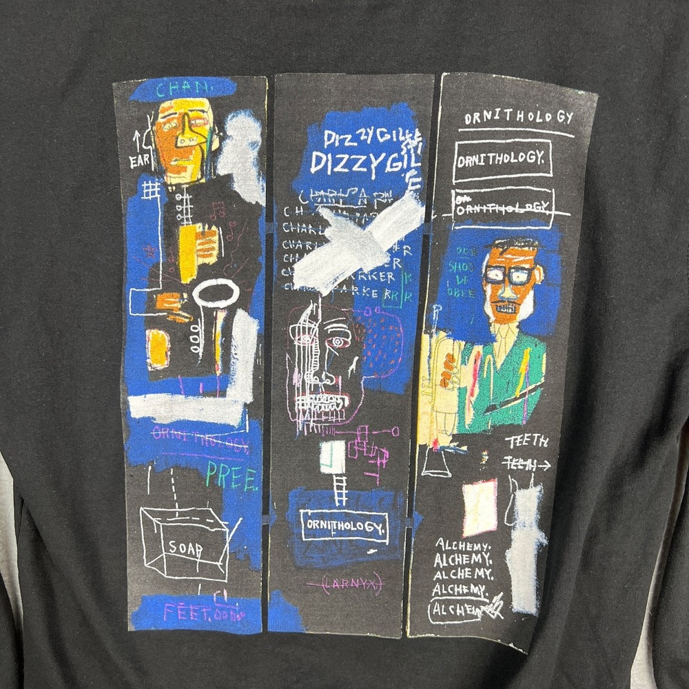 Jean Michel Basquiat Hoodie Fits M Horn Players Charlie Parker Dizzy Gillespie - Picture 7 of 10